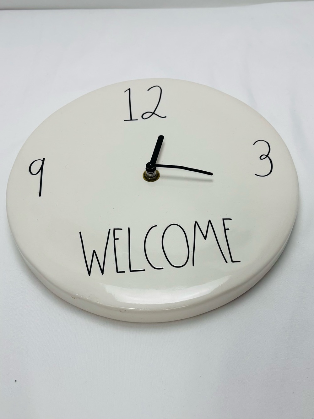 Welcome Wall Clock - White Decorative Home Accent